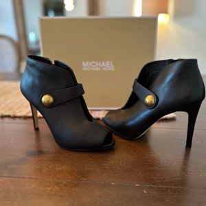 Michael Kors Agnes Open Toe Leather Booties